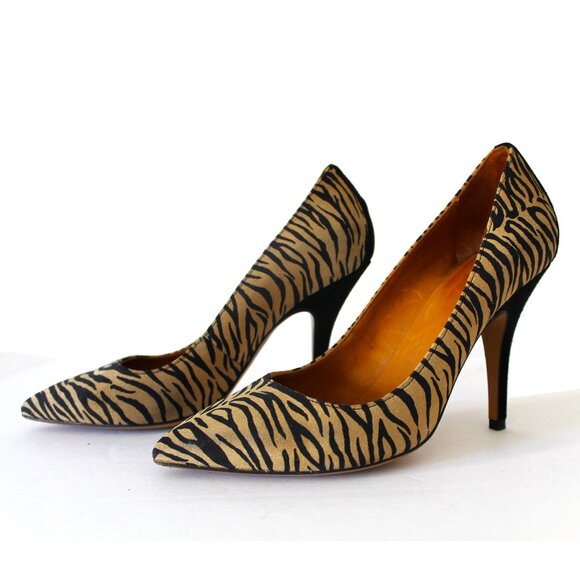 Isabel Marant Zebra Gatsby Heels / Size 40 / Suede Printed Pumps Calf Leather - Picture 2 of 10